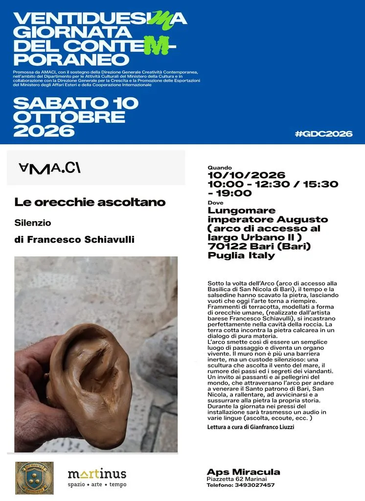 Le orecchie ascoltano. Silenzio di Francesco Schiavulli 1 Le orecchie ascoltano 10 ottobre 1